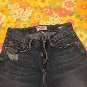 Frame Dark Denim Jeans Le Crop Mini Boot 26